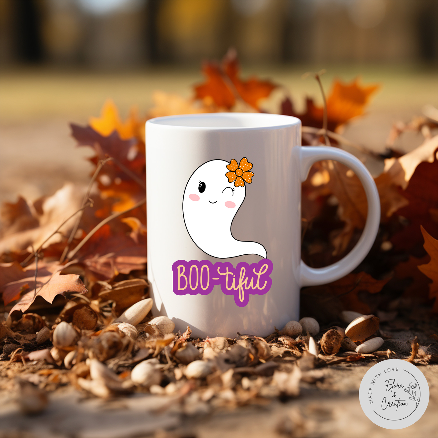 BOOtiful Cute Ghost Halloween Theme Mug