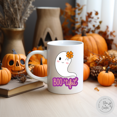 BOOtiful Cute Ghost Halloween Theme Mug