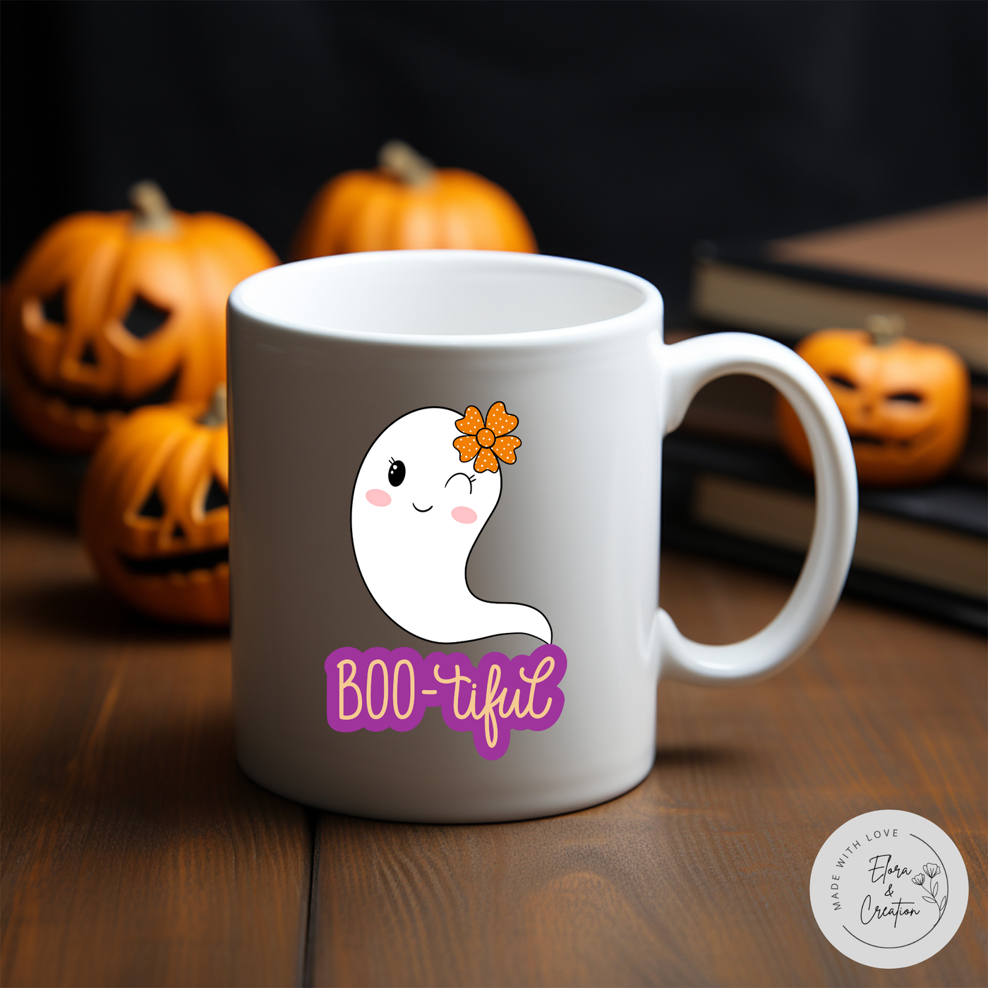 BOOtiful Cute Ghost Halloween Theme Mug