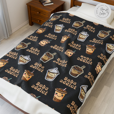 Boba Tea Lover Prints Blanket for Boba Addicts