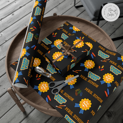 Custom Teacher Name Gift Wrapping Paper