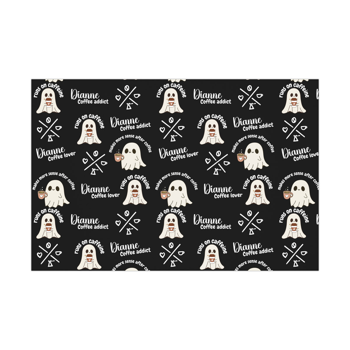 Custom Name Gift Wrap for Coffee Lover