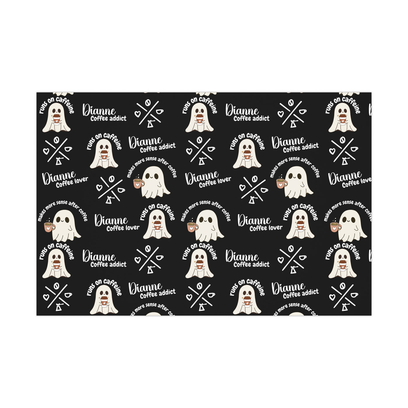 Custom Name Gift Wrap for Coffee Lover