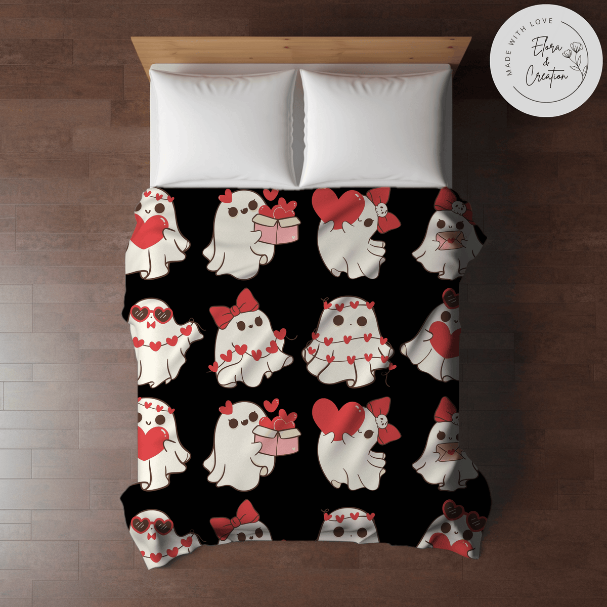 Ghost Love Valentines Blanket