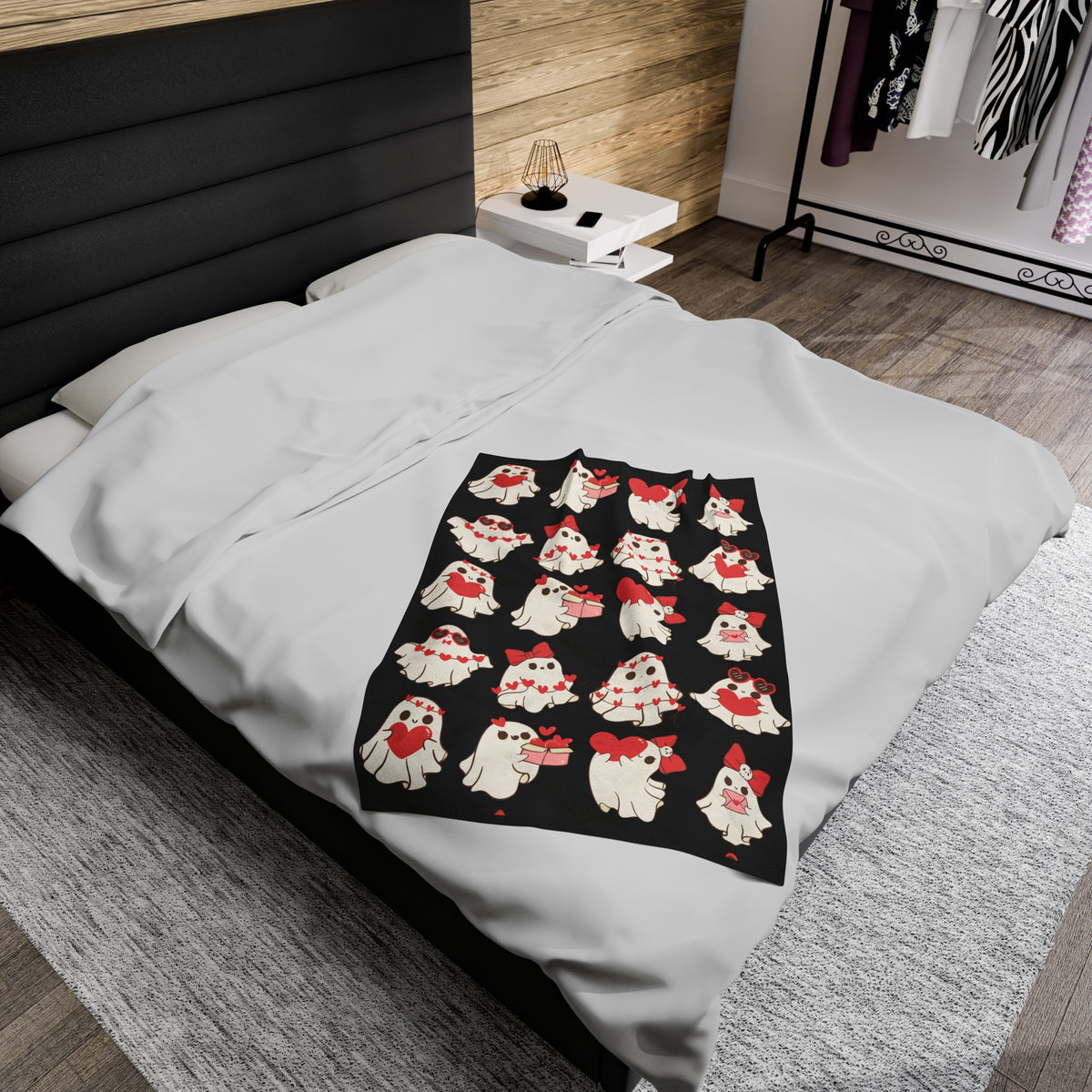 Ghost Love Valentines Blanket