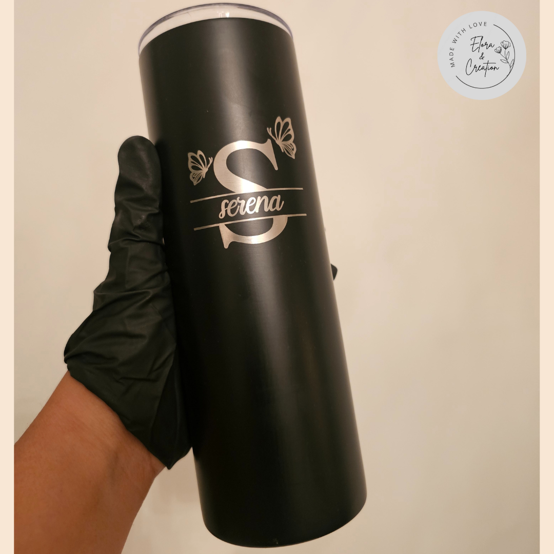 Customizable Skinny Tumbler with Lid and Straw