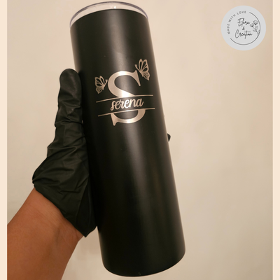 Customizable Skinny Tumbler with Lid and Straw