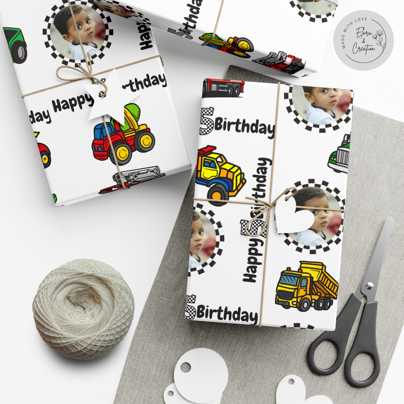 Custom Car Racing Theme Birthday Boy Gift Wrapping Paper