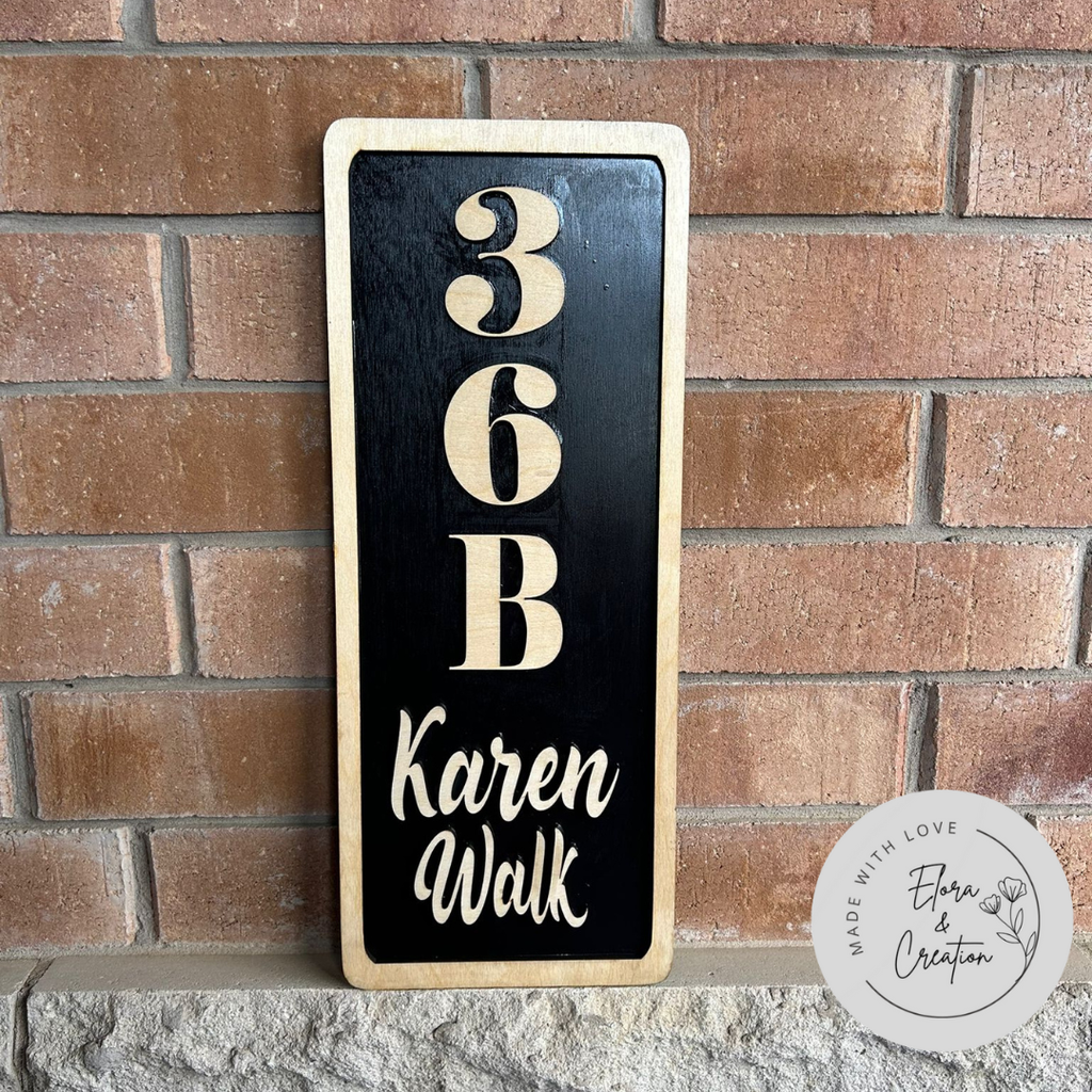 Custom Wooden House Number Sign - House Name Sign