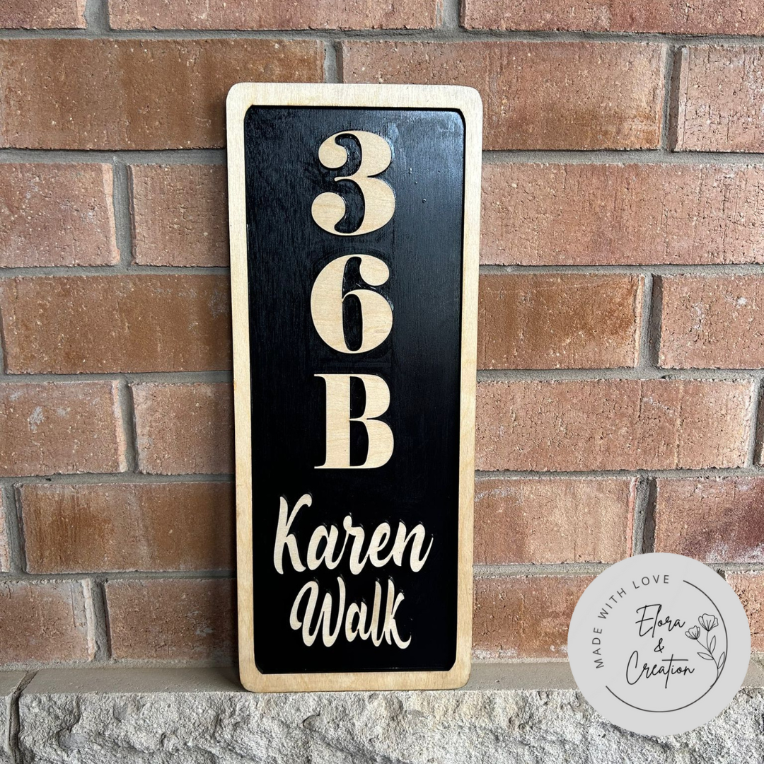 Custom Wooden House Number Sign - House Name Sign