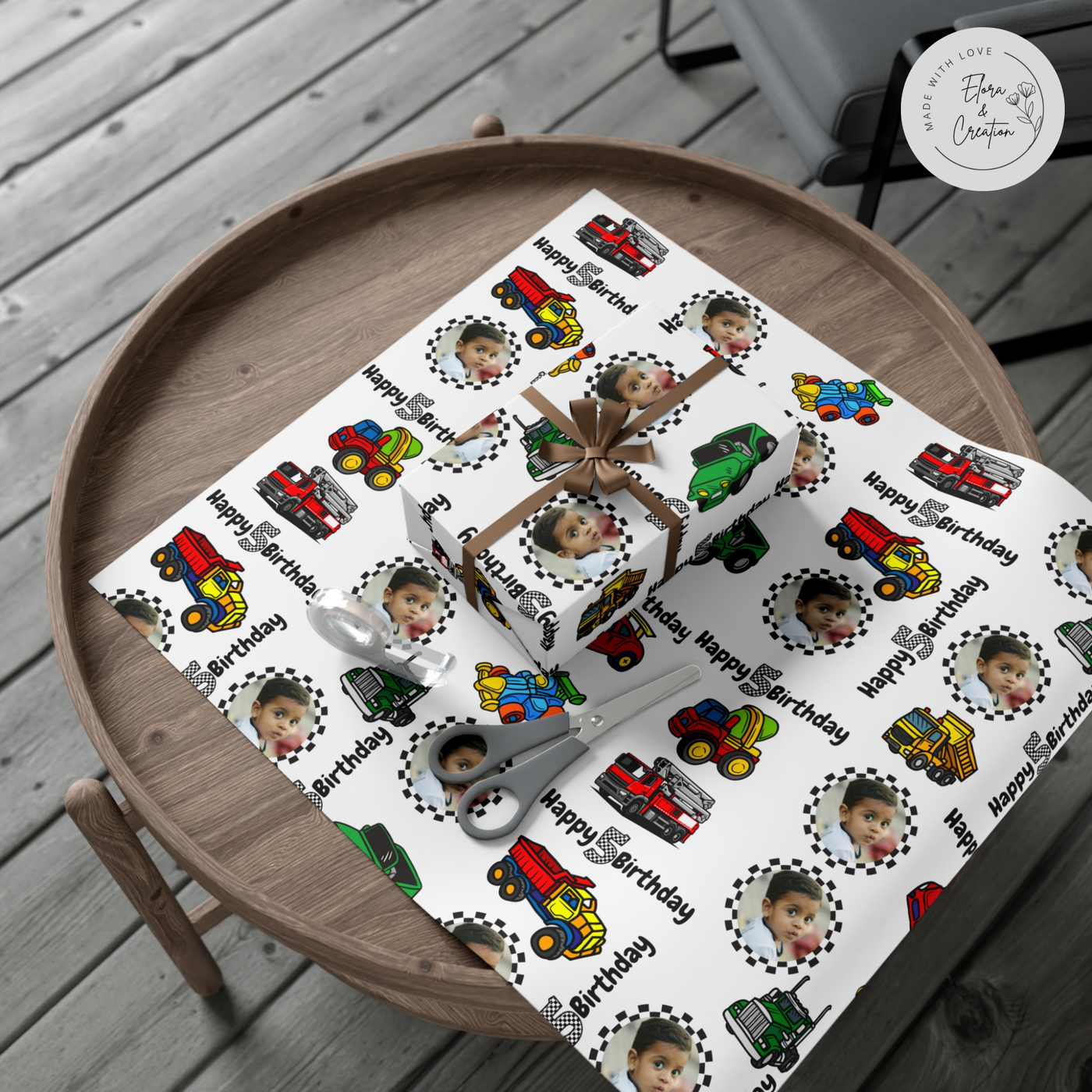 Custom Car Racing Theme Birthday Boy Gift Wrapping Paper