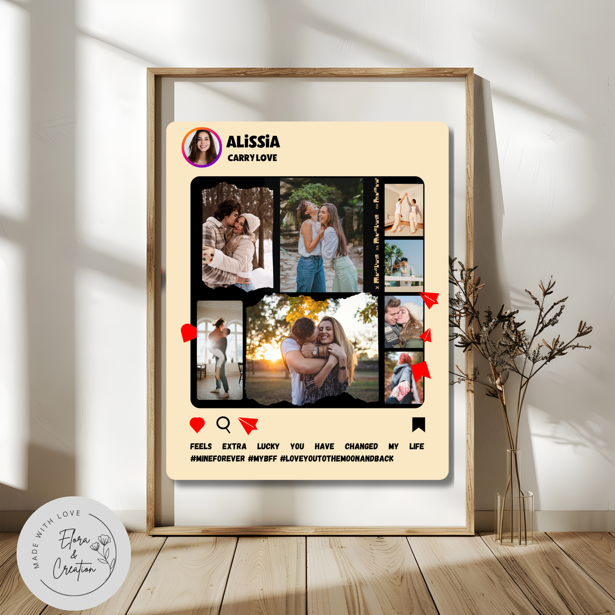 Customizable Insta Couple Photo Poster - Couple Reels