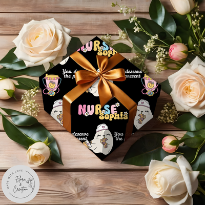 Custom Wrapping Paper Retro Nurse Theme