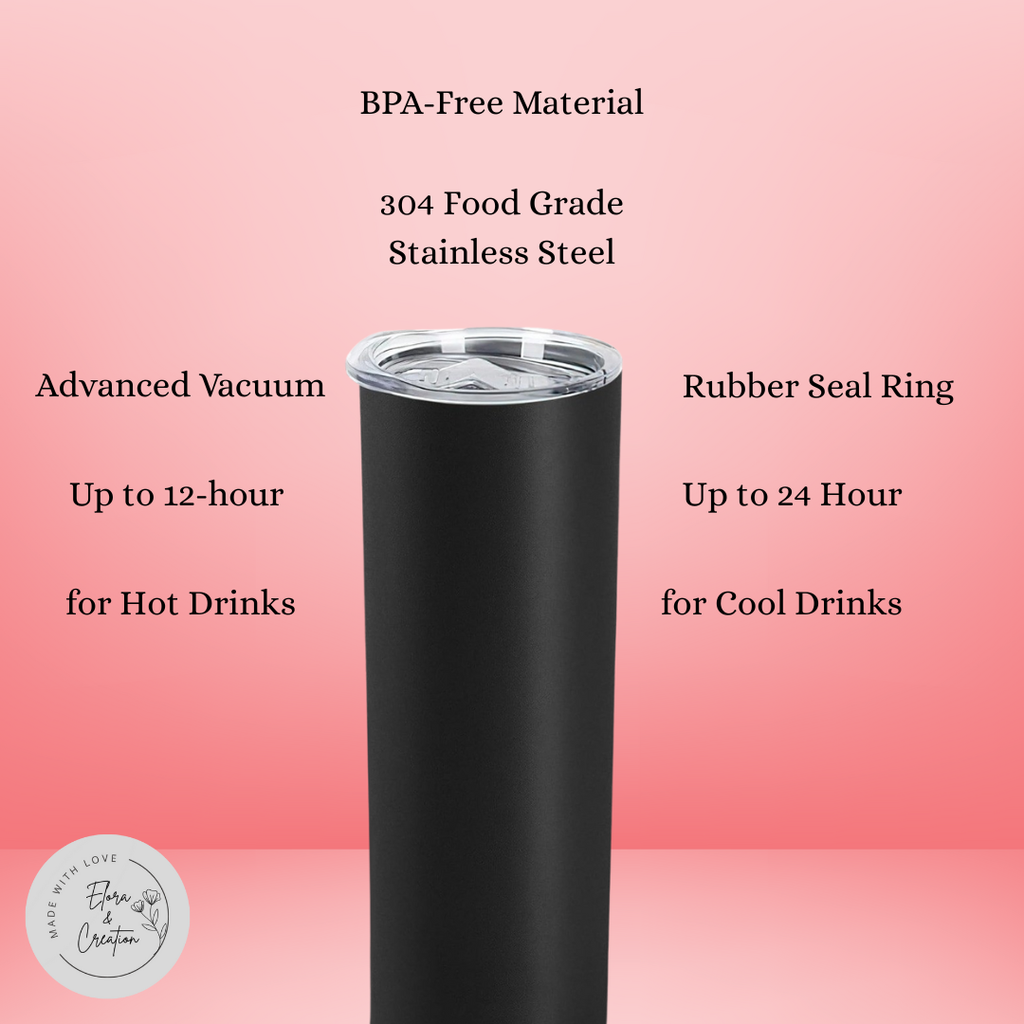 Customizable Skinny Tumbler with Lid and Straw