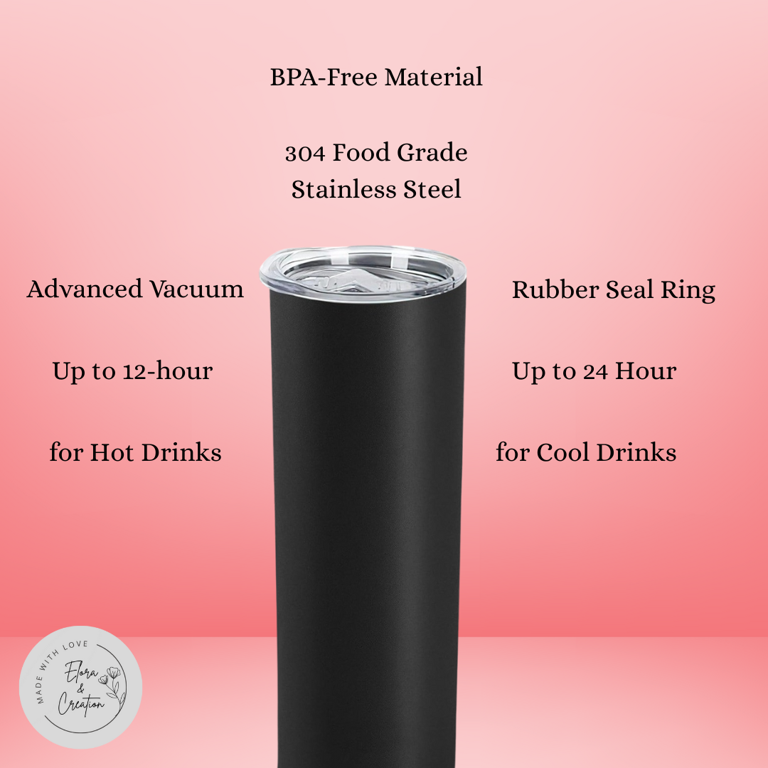 Customizable Skinny Tumbler with Lid and Straw