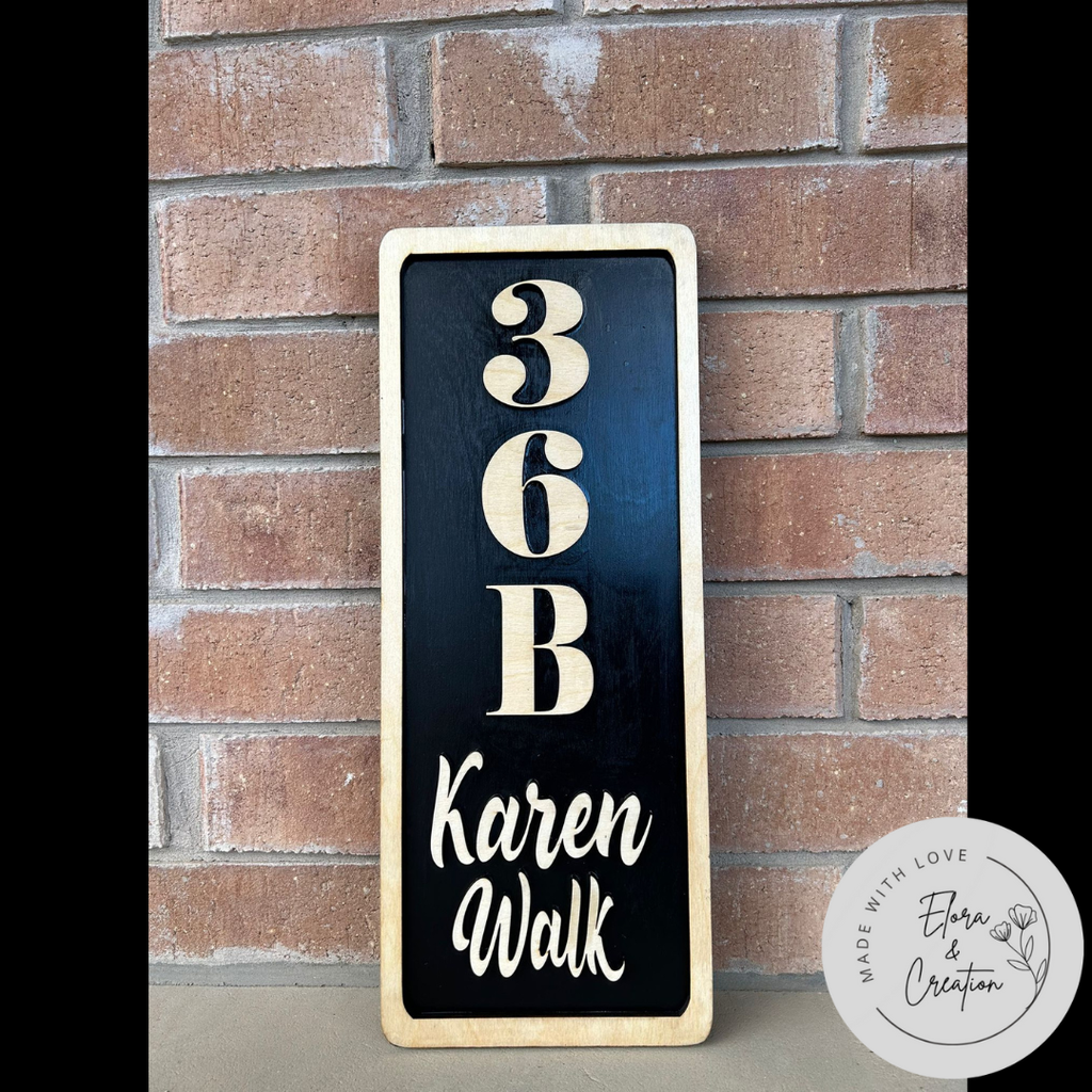 Custom Wooden House Number Sign - House Name Sign