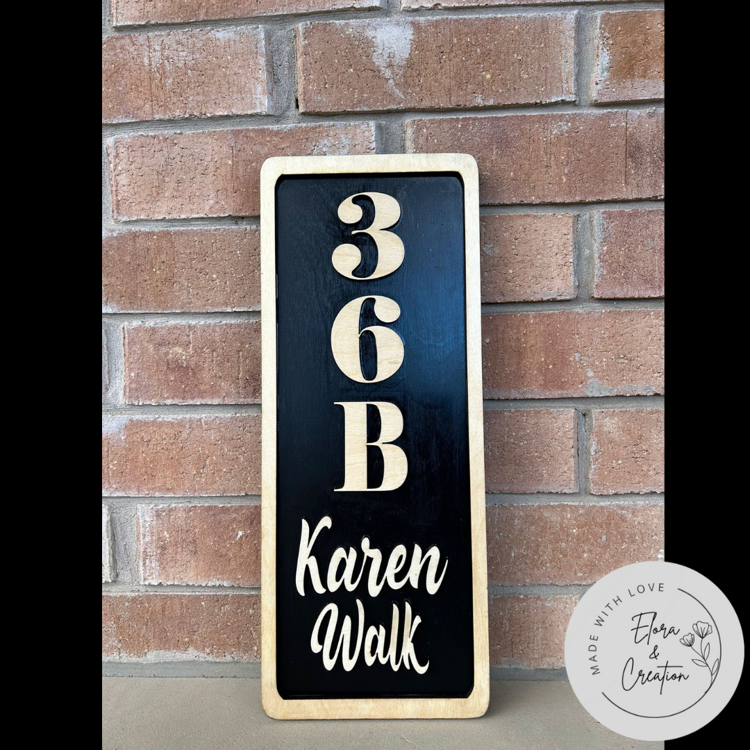 Custom Wooden House Number Sign - House Name Sign
