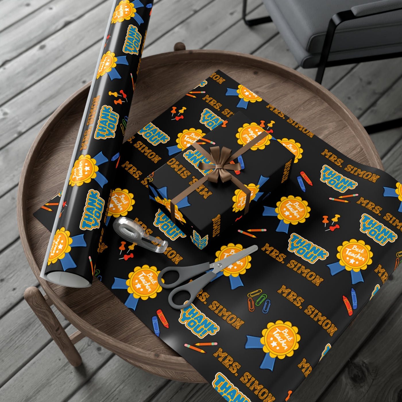 Custom Teacher Name Gift Wrapping Paper