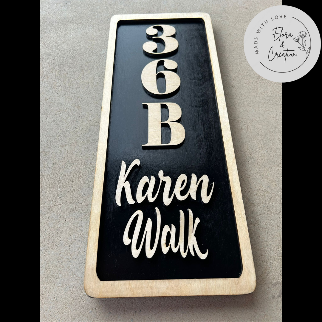 Custom Wooden House Number Sign - House Name Sign