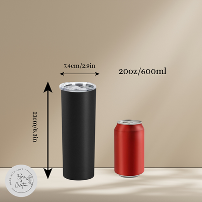 Customizable Skinny Tumbler with Lid and Straw