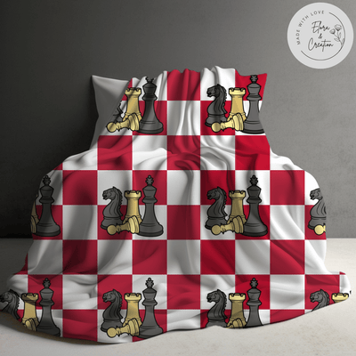 Personalized Chess Board Theme Blanket