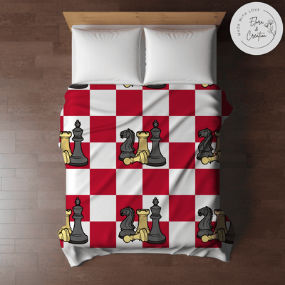 Personalized Chess Board Theme Blanket