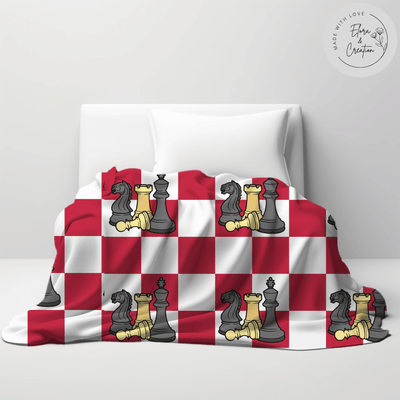 Personalized Chess Board Theme Blanket