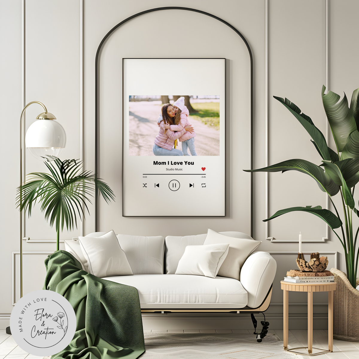 Customizable Spotify Theme Wall Art with Picture, Music & Message