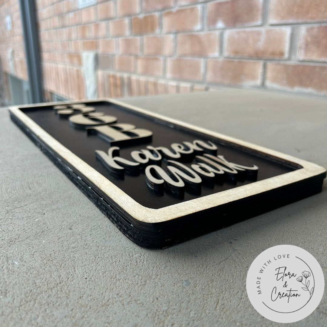 Custom Wooden House Number Sign - House Name Sign