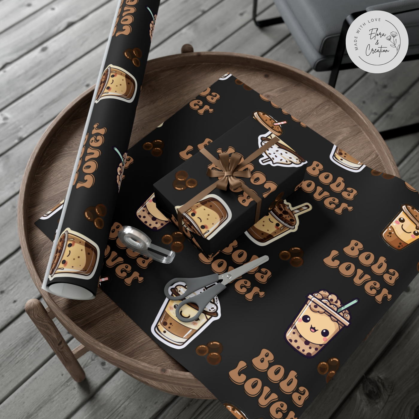 Personalized Gift Wrap Papers for Boba Addicts