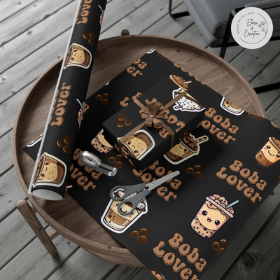 Personalized Gift Wrap Papers for Boba Addicts