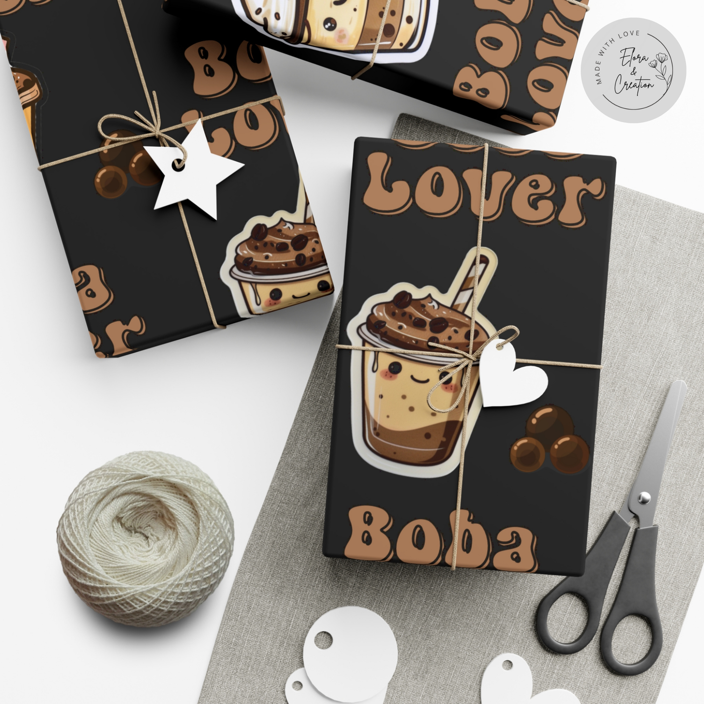 Personalized Gift Wrap Papers for Boba Addicts