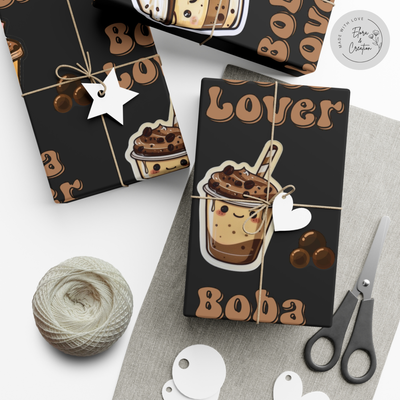 Personalized Gift Wrap Papers for Boba Addicts