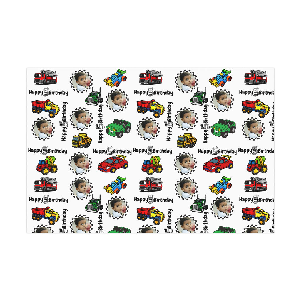 Custom Car Racing Theme Birthday Boy Gift Wrapping Paper