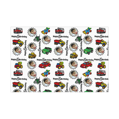 Custom Car Racing Theme Birthday Boy Gift Wrapping Paper