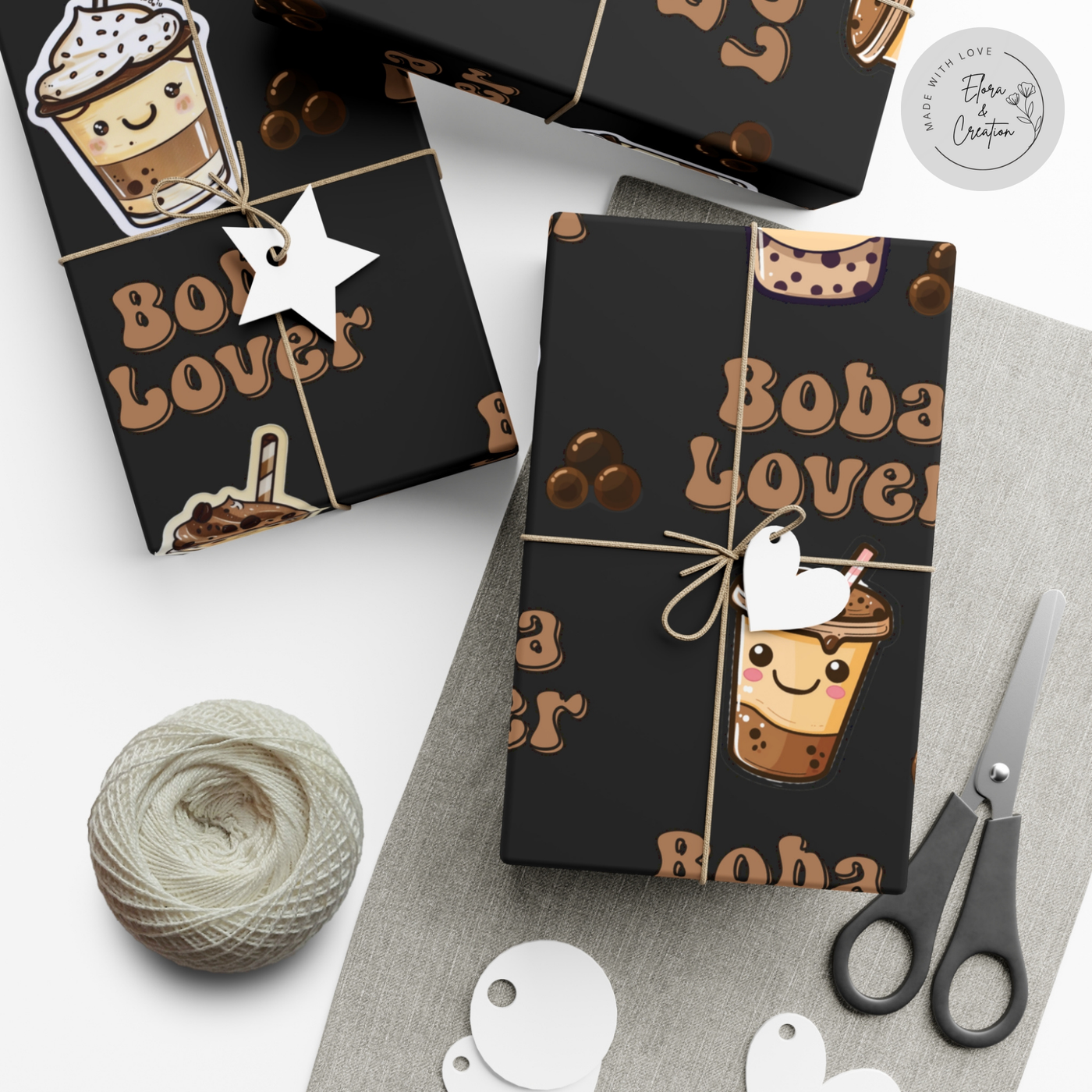 Personalized Gift Wrap Papers for Boba Addicts
