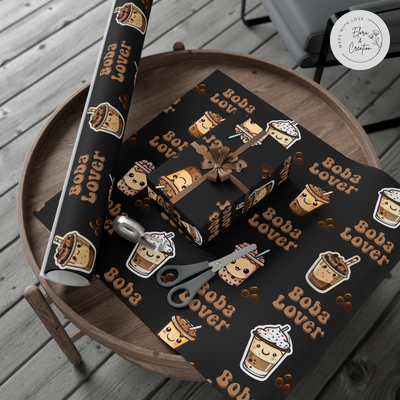 Personalized Gift Wrap Papers for Boba Addicts