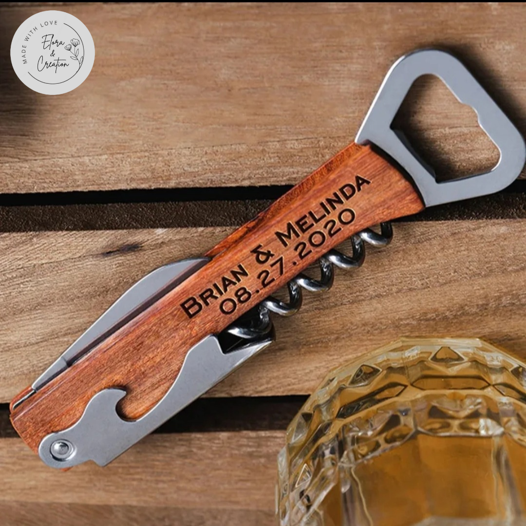 Custom Wooden and Stainless Steel Bottle Opener