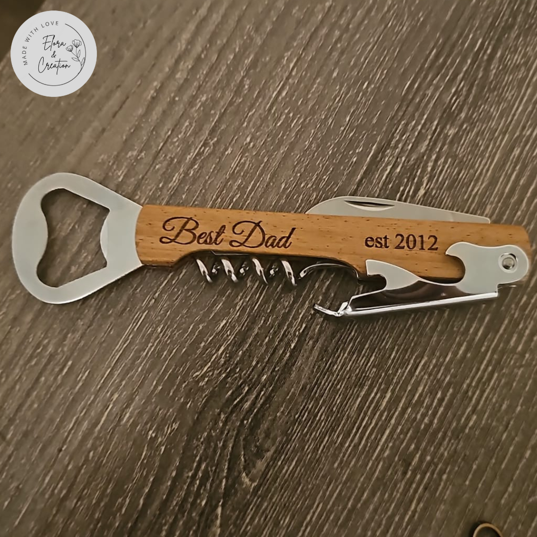 Custom Wooden and Stainless Steel Bottle Opener