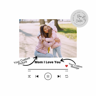 Customizable Spotify Theme Wall Art with Picture, Music & Message