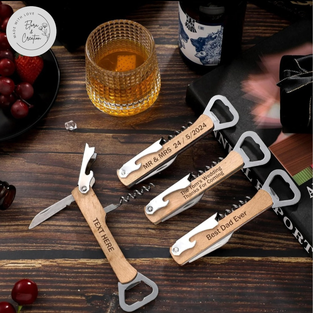 Custom Wooden and Stainless Steel Bottle Opener
