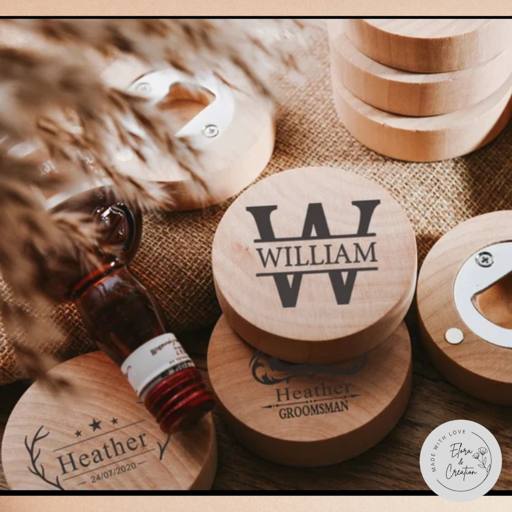 Custom Wooden Bottle Opener with Magnet