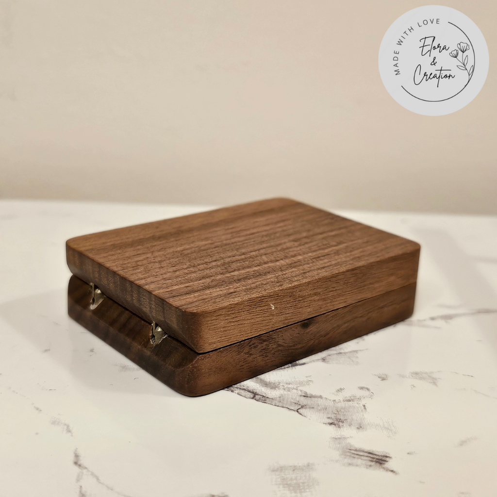 Personalized Wooden Ring Box – Custom Laser Engraved Initials, Names or Message | Proposal, Anniversary & Valentine’s Gift
