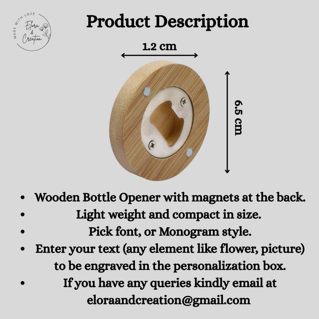 Custom Wooden Bottle Opener with Magnet