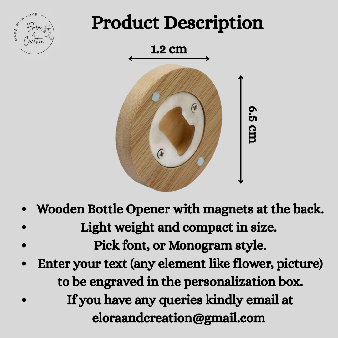 Custom Wooden Bottle Opener with Magnet