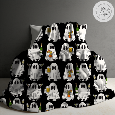 Ghost with a Glass of Drink - Valentine Blanket