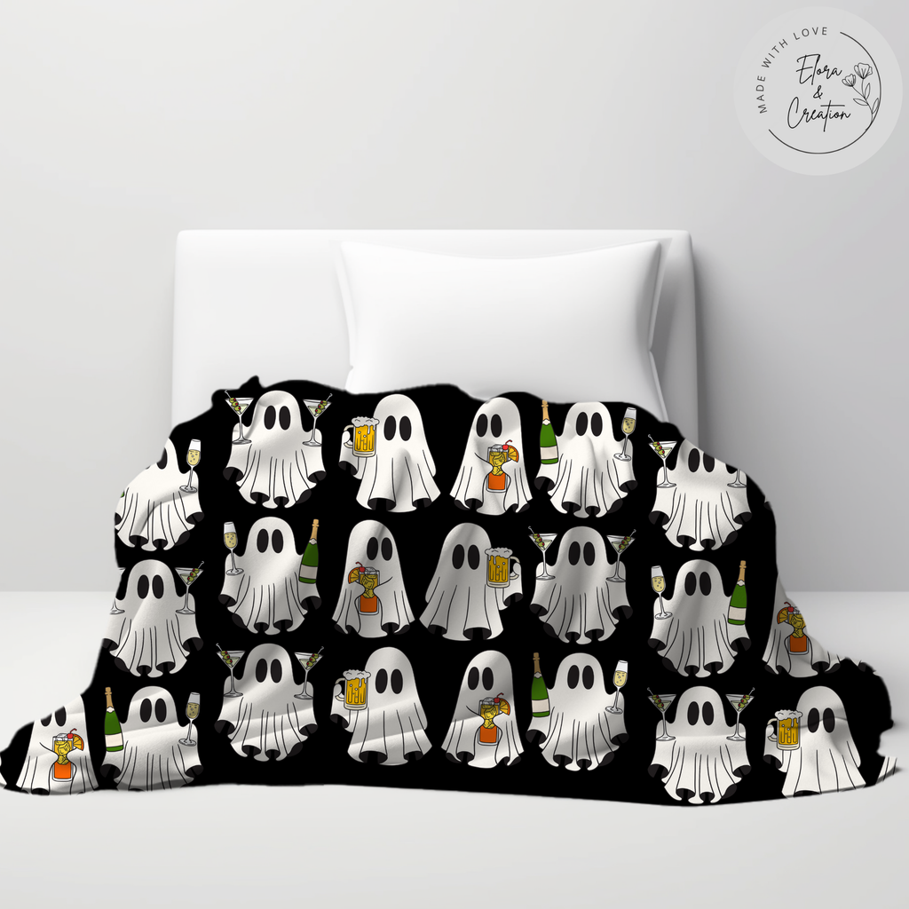 Ghost with a Glass of Drink - Valentine Blanket