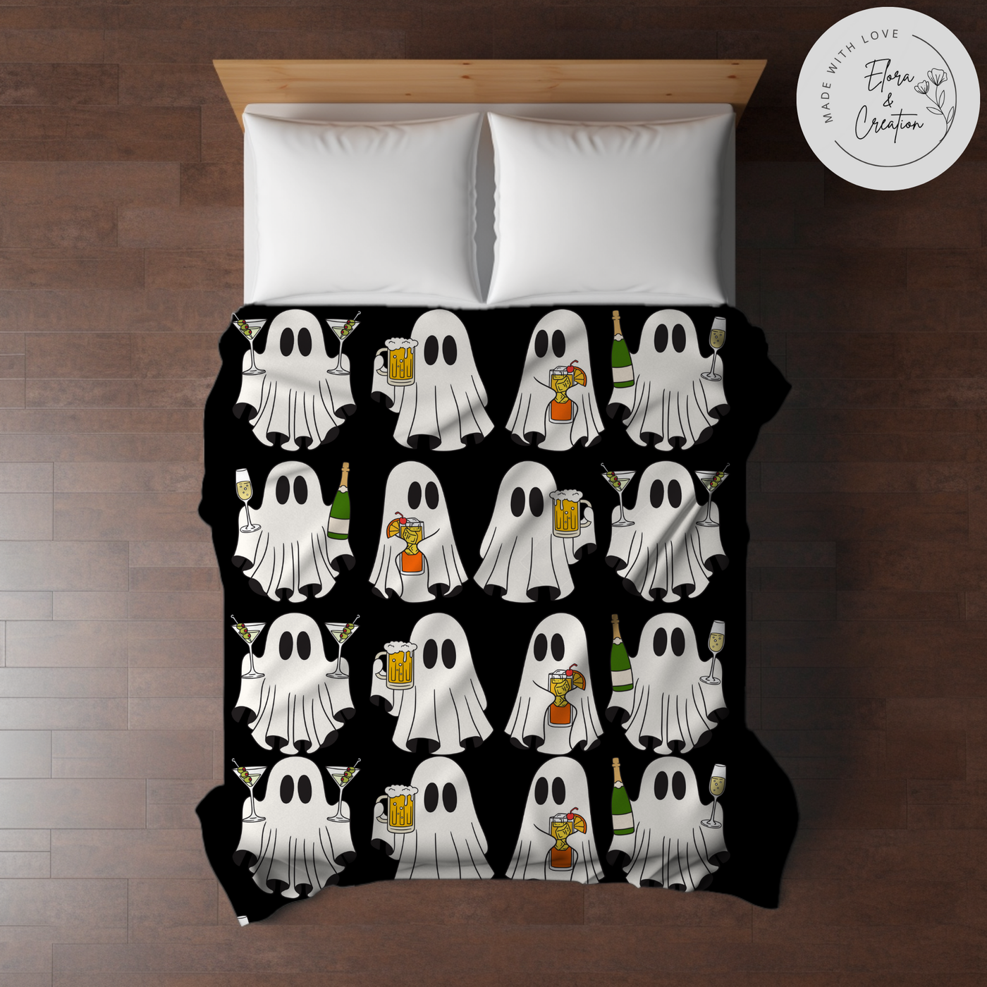 Ghost with a Glass of Drink - Valentine Blanket