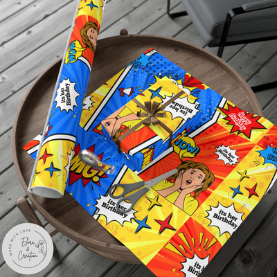 Personalized Comic Theme Style Gift Wrapping Paper