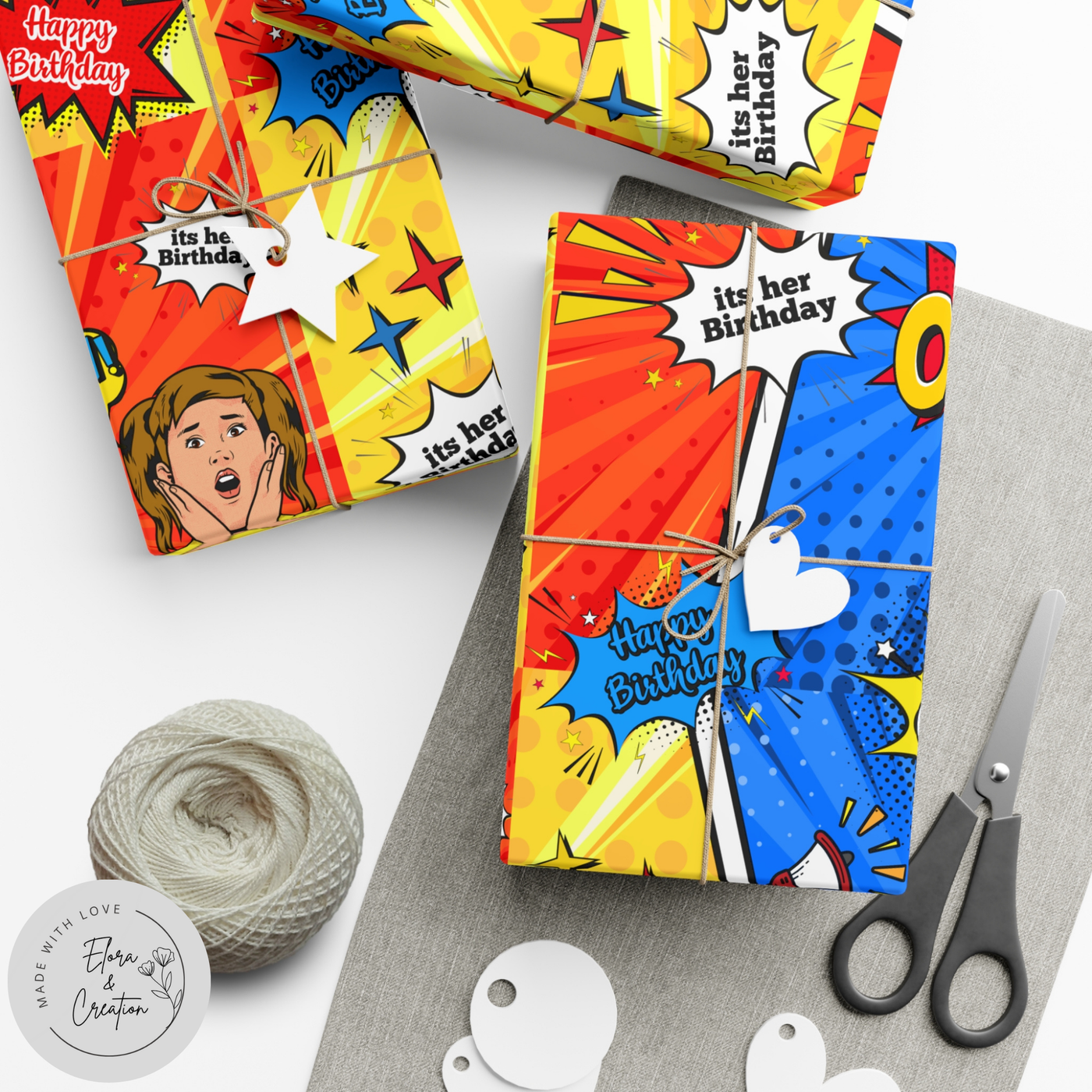 Personalized Comic Theme Style Gift Wrapping Paper